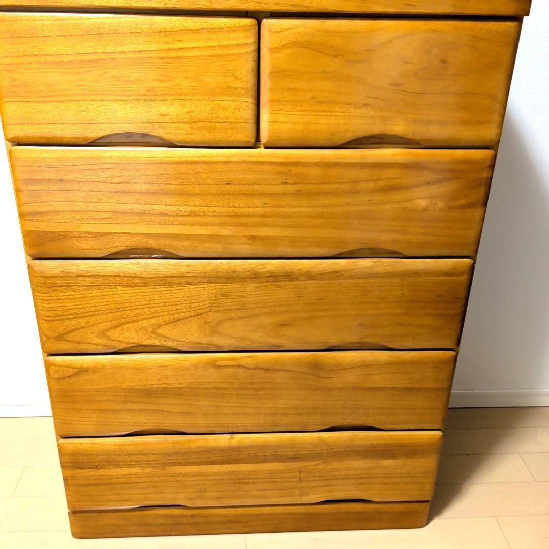 【送料込み】ナチュラル色 木製チェストタンス 5段