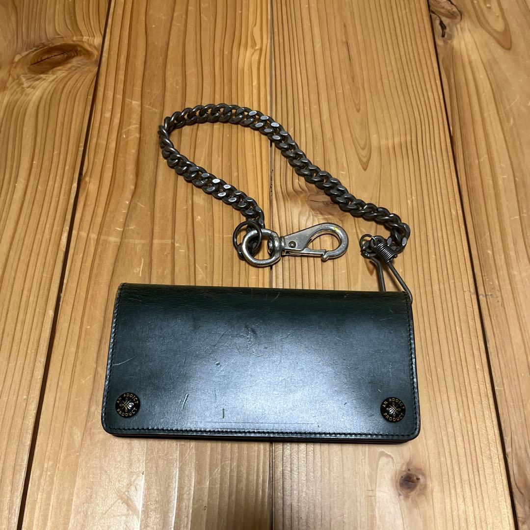 アディクトクローズ　ロングウォレット　トラッカーウォレット　美品グリーン　値下げ