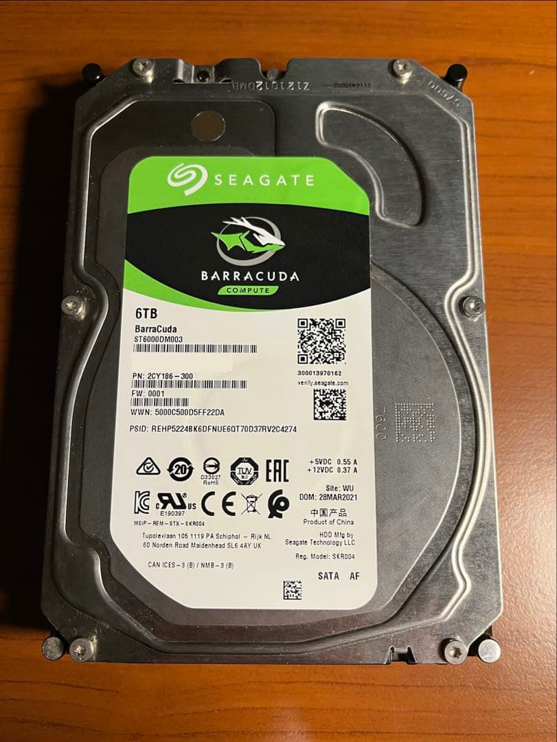 Seagate Barracuda 6TB 内蔵型HDD