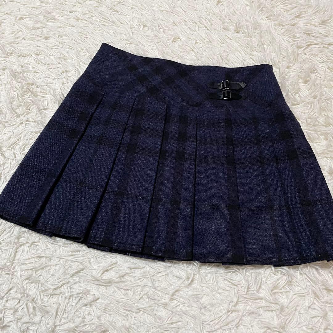 【花】バーバリーチルドレン フォーマル スカート チェック プリーツ