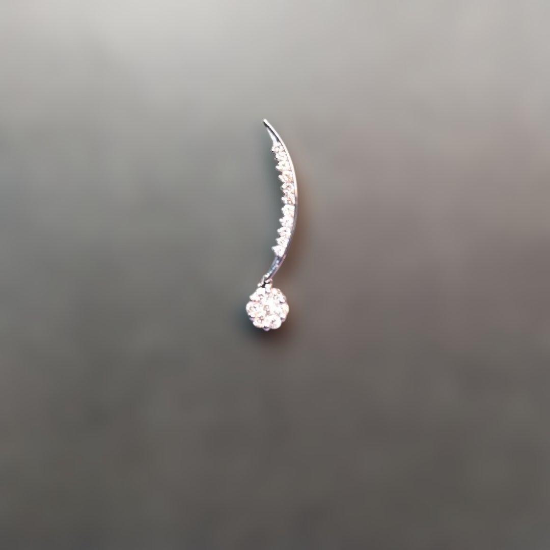 K18WGダイヤピンブローチ