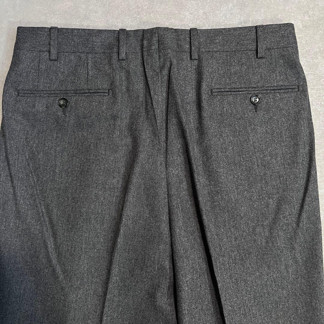 【美品】パルジレリ×グアベロ カシミヤ混フランネル スラックスパンツ グレー46