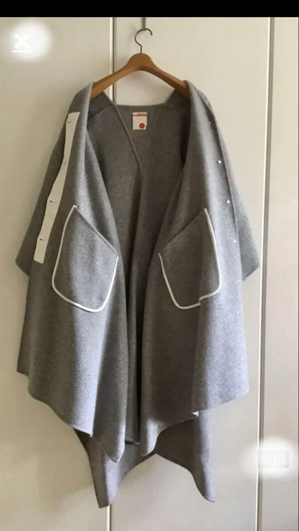 美品　BACCA TOMORROWLAND ケープ　マント　霜降りグレー