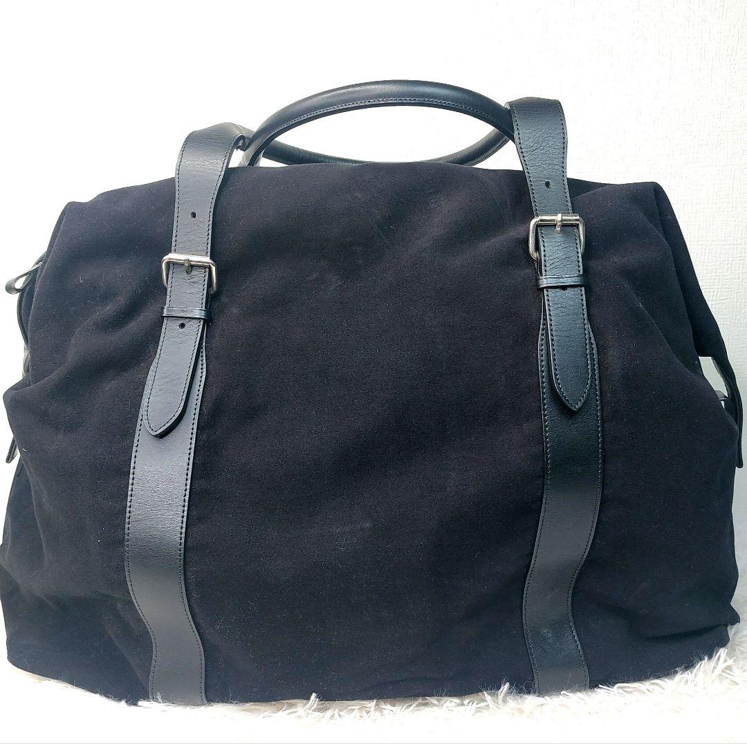 マーガレットハウエル　ボストンバッグ　トートバッグ　スウェード　レザー　ブラック