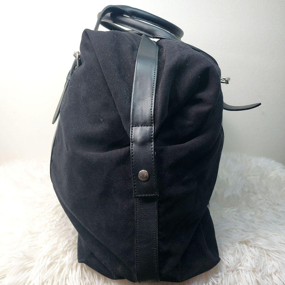 マーガレットハウエル　ボストンバッグ　トートバッグ　スウェード　レザー　ブラック