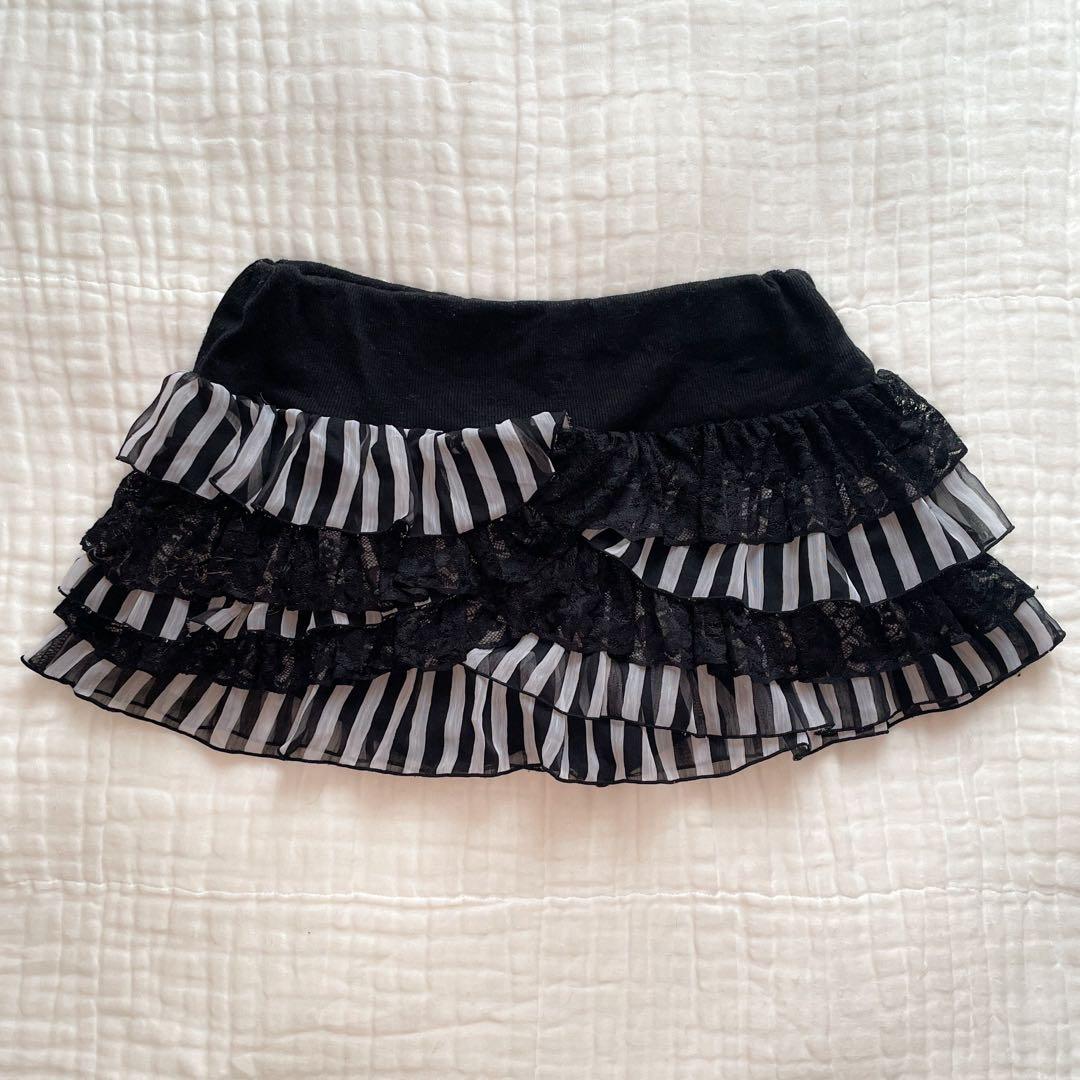 00s 希少 xoxo チェーン付金ボタンカシュクールフリルスカート 姫ギャル