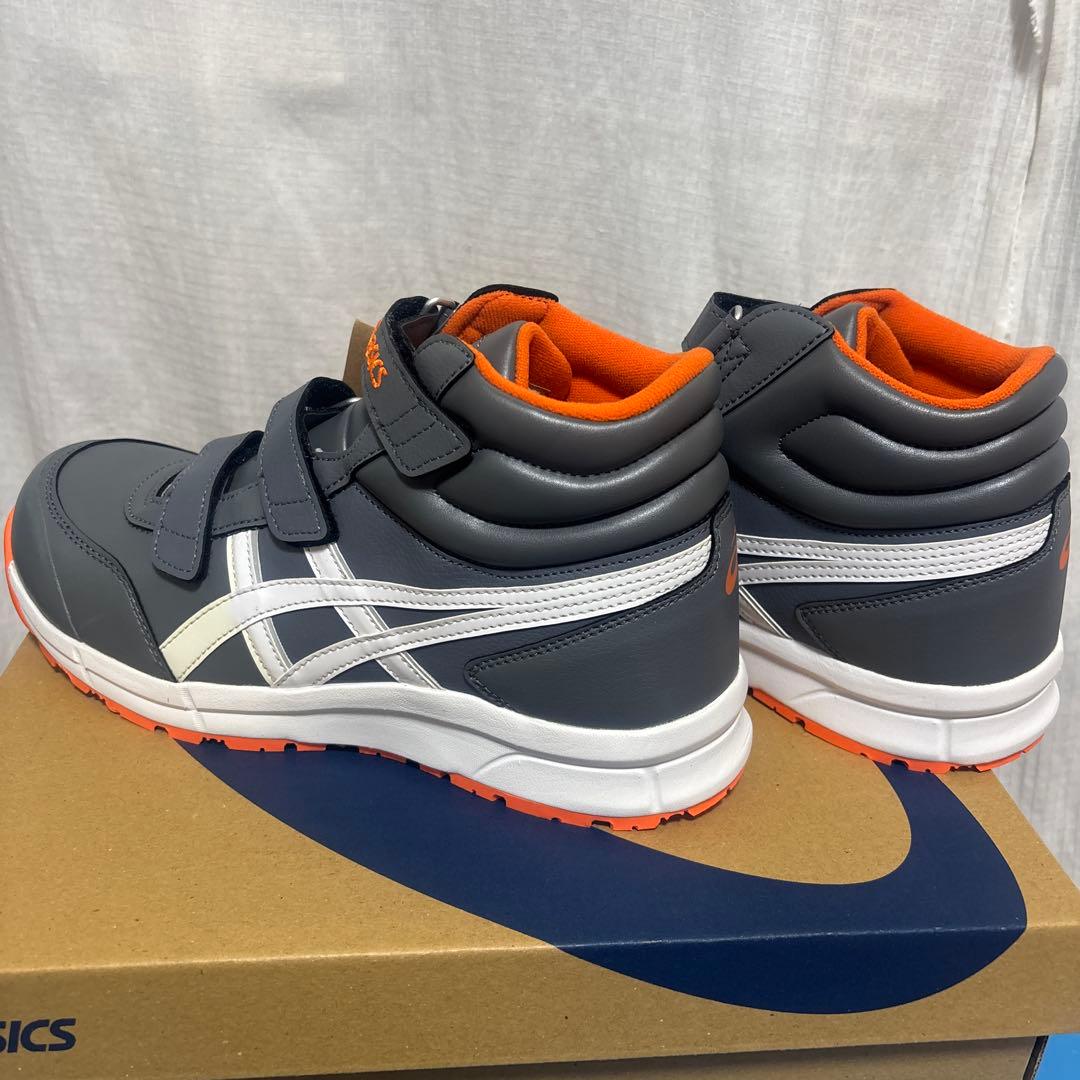 ASICS 安全靴 ミッドカット グレー/オレンジ