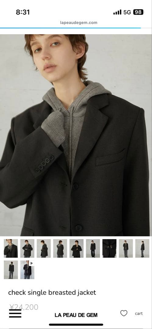 専用　新品check single breasted jacket