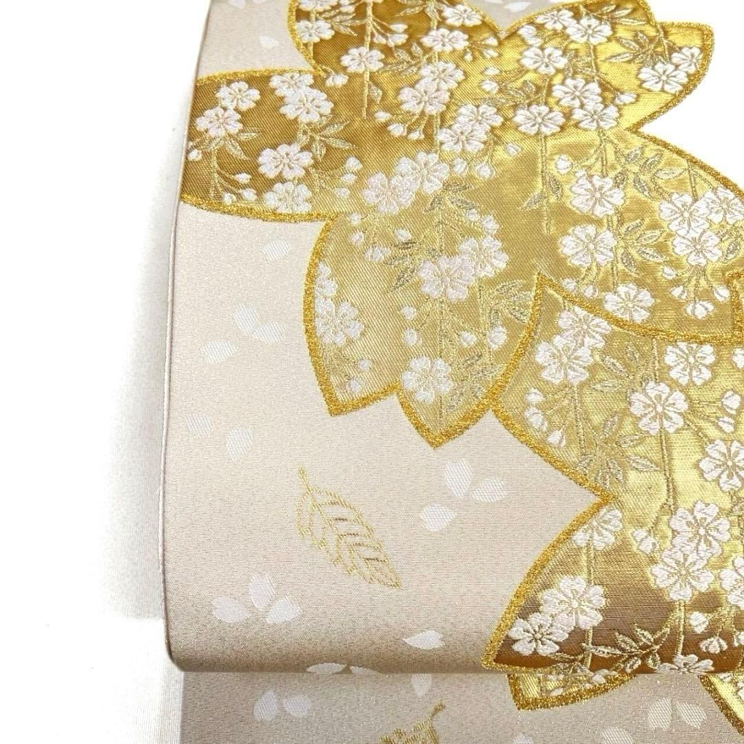 未着用　桜花模様　枝垂れ桜　金糸　袋帯　着物　032a p