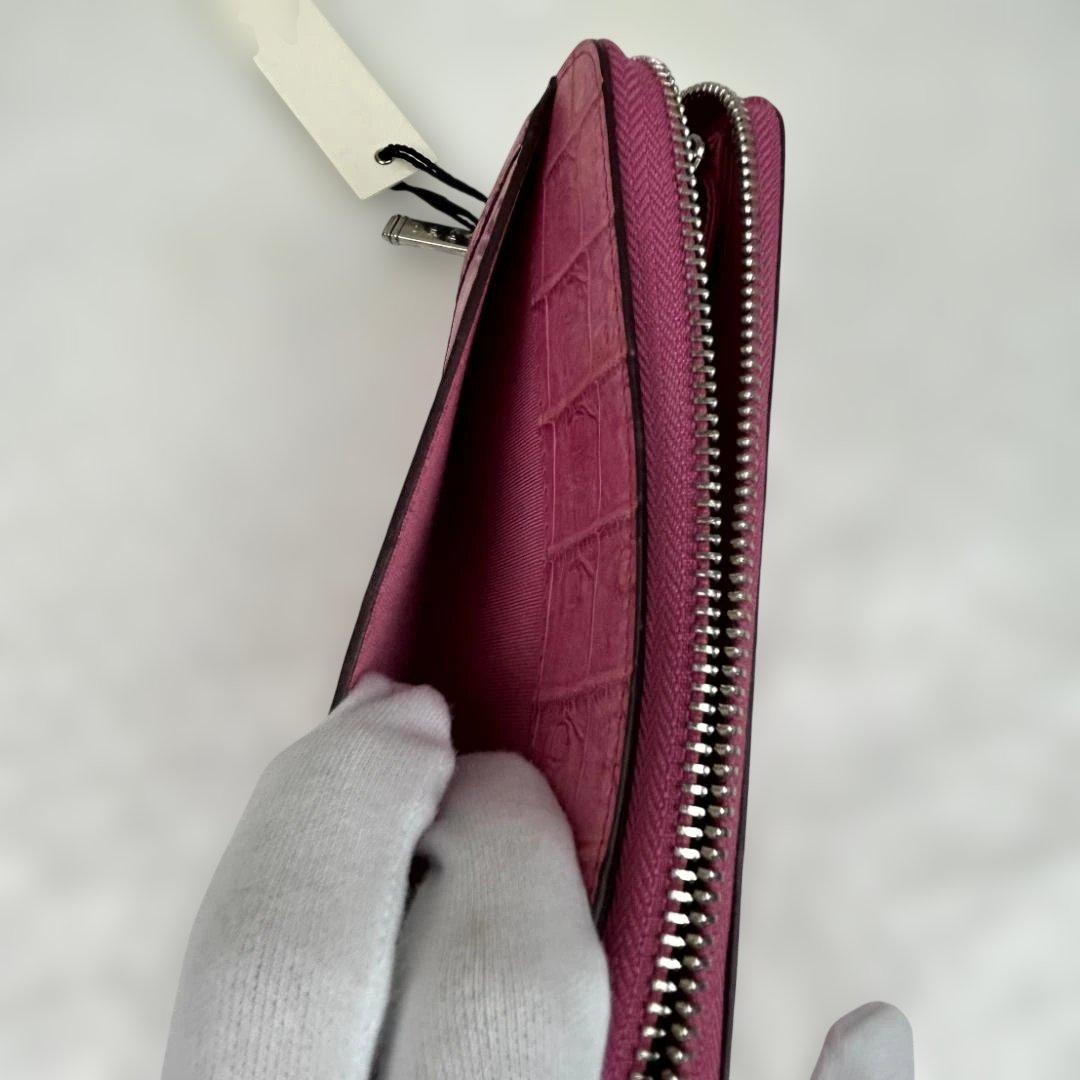 【新品未使用タグ付き】長財布　GRES クロコダイル　ラウンドジップ　ピンク