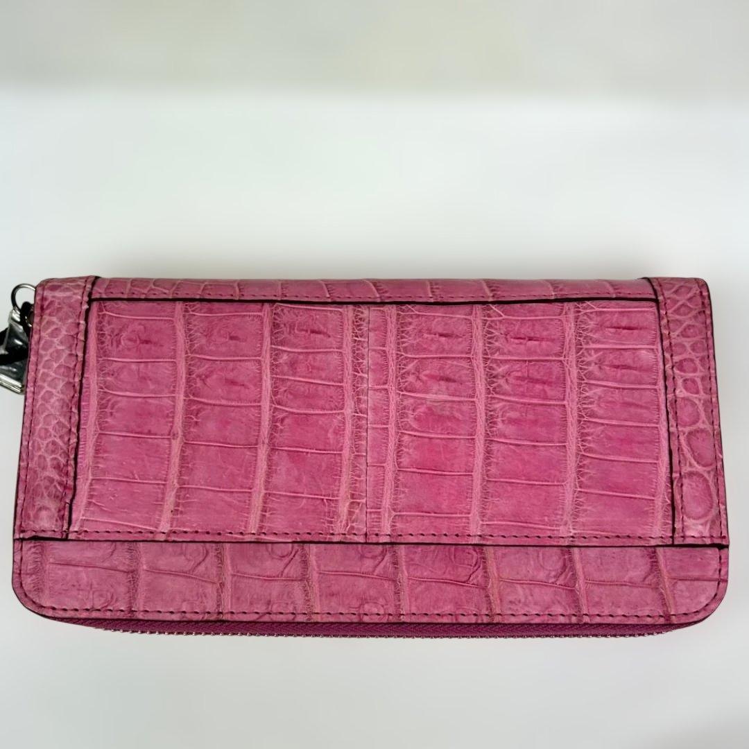 【新品未使用タグ付き】長財布　GRES クロコダイル　ラウンドジップ　ピンク