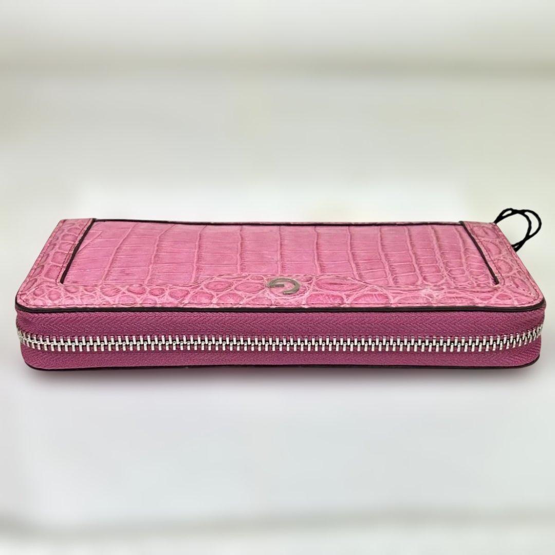 【新品未使用タグ付き】長財布　GRES クロコダイル　ラウンドジップ　ピンク