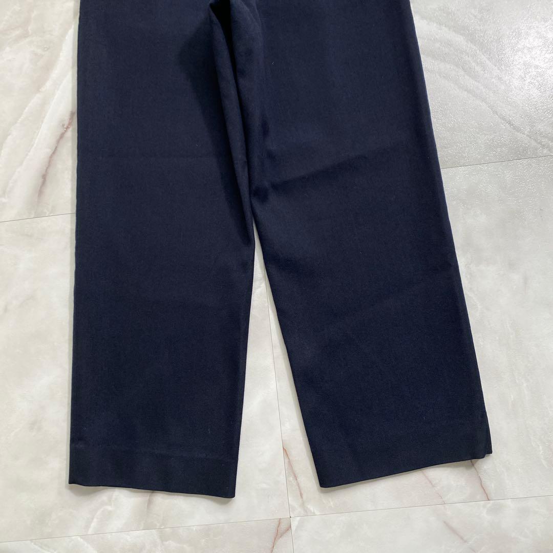 A18563 美品 Hビューティ&ユース ダブルクロスパンツ ネイビー M