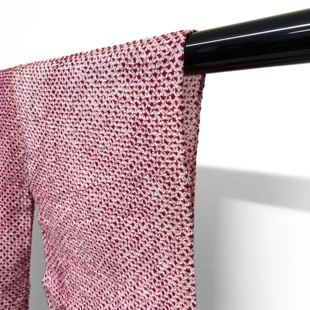 浴衣　有松鳴海絞り　レアカラー　パープル　総絞り　無地　着物　074a d