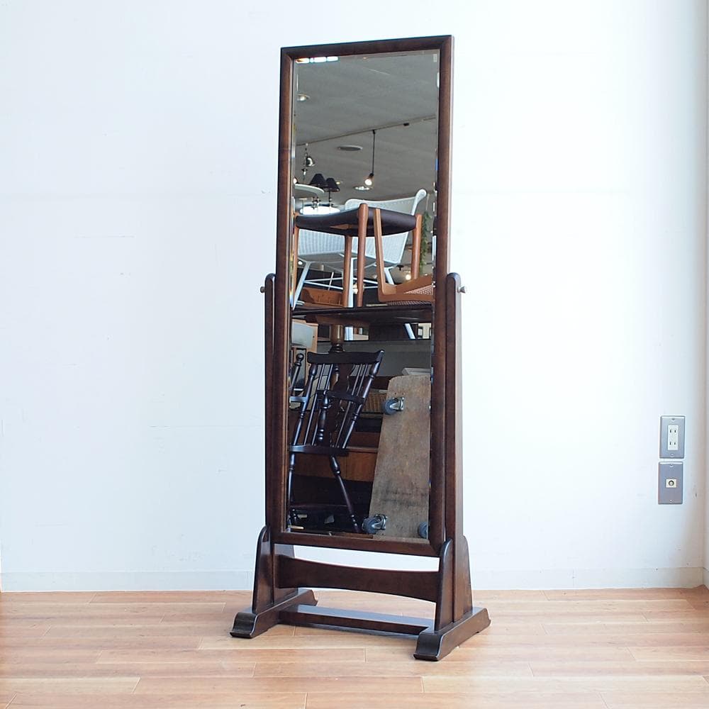松本民芸家具 姿見/スタンドミラー 和モダン 古民家 鏡