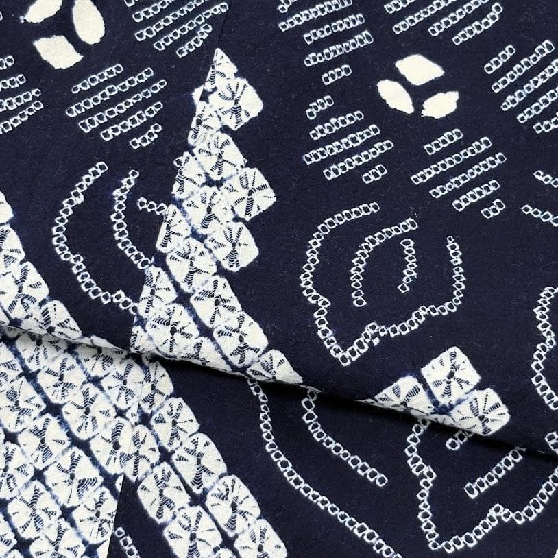 ゆりのはな　絞り浴衣　有松鳴海絞り　手蜘蛛絞り　総絞り　綿　トール　G702