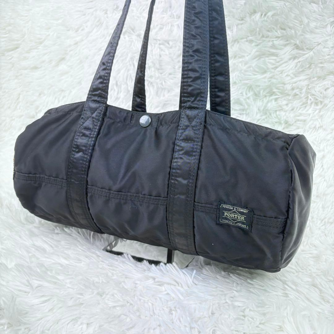 【極美品】ポーター　ミニボストンバッグ　筒形　タンカー　黒