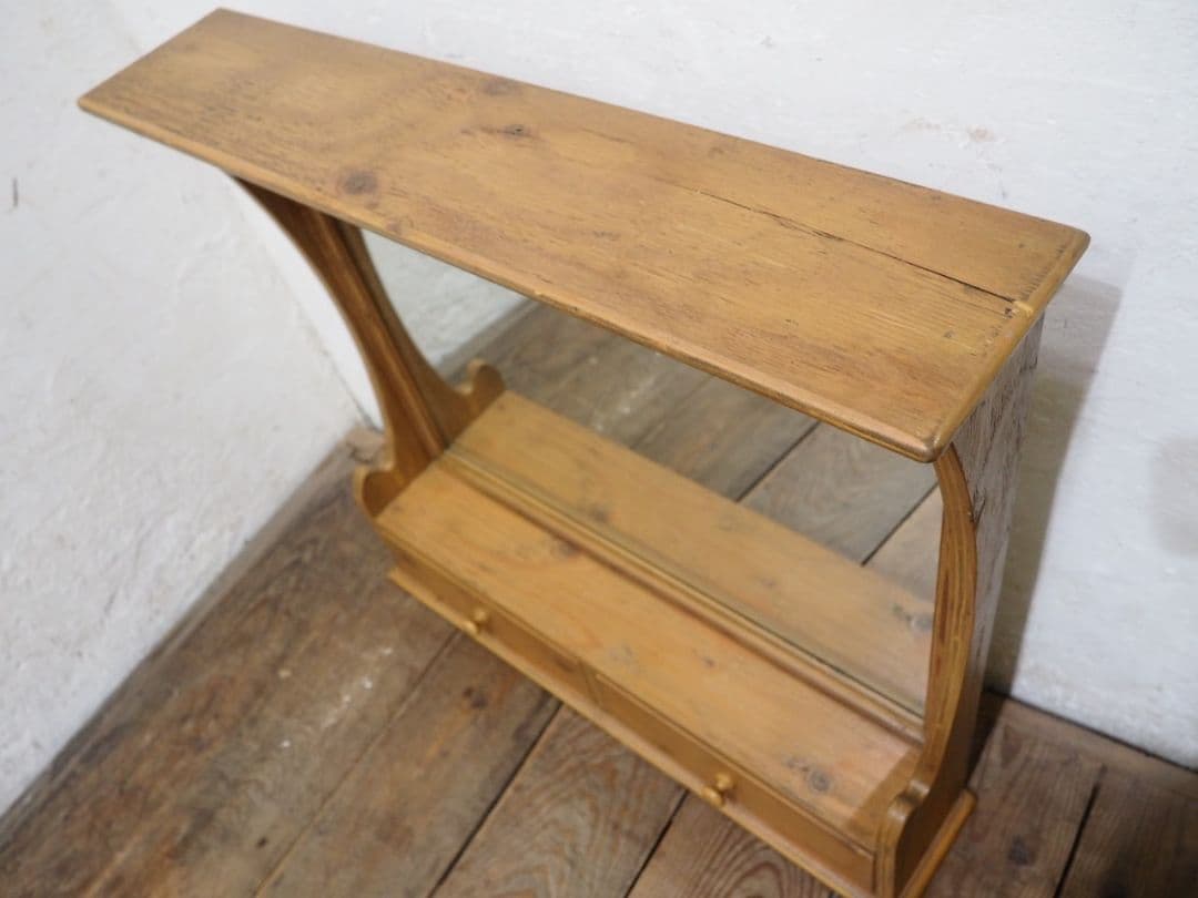 1105 カントリースタイル　スタンドミラー　鏡　姿見　収納棚　壁掛け　ウォール