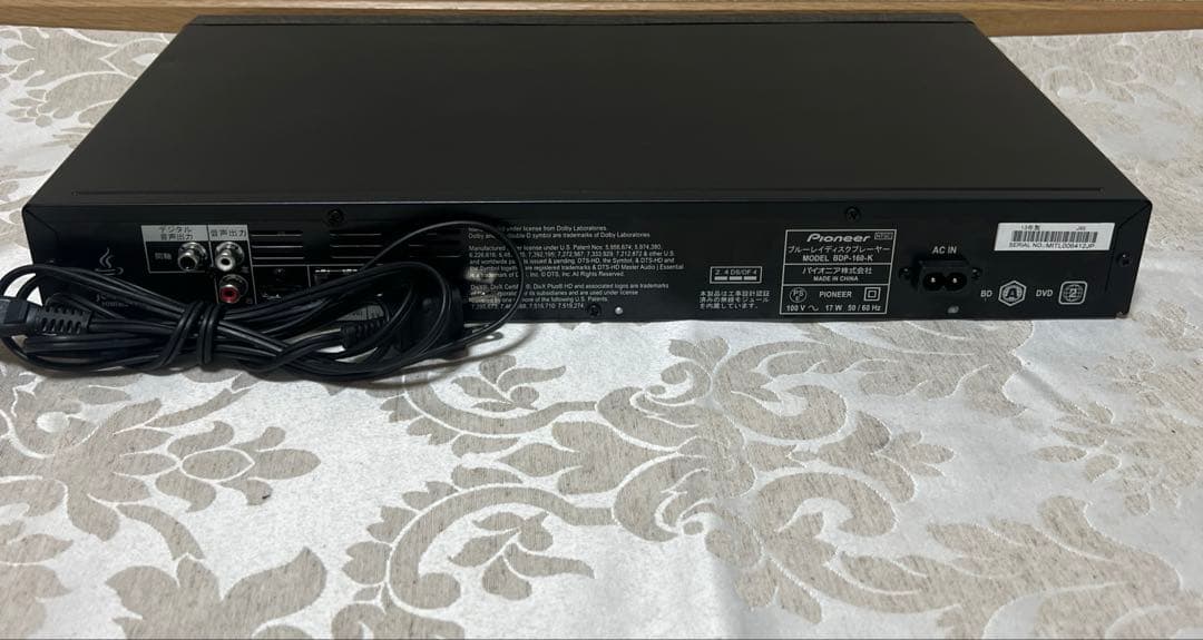 パイオニア ブルーレイ Blu-ray BDP-160-K DVD プレーヤー
