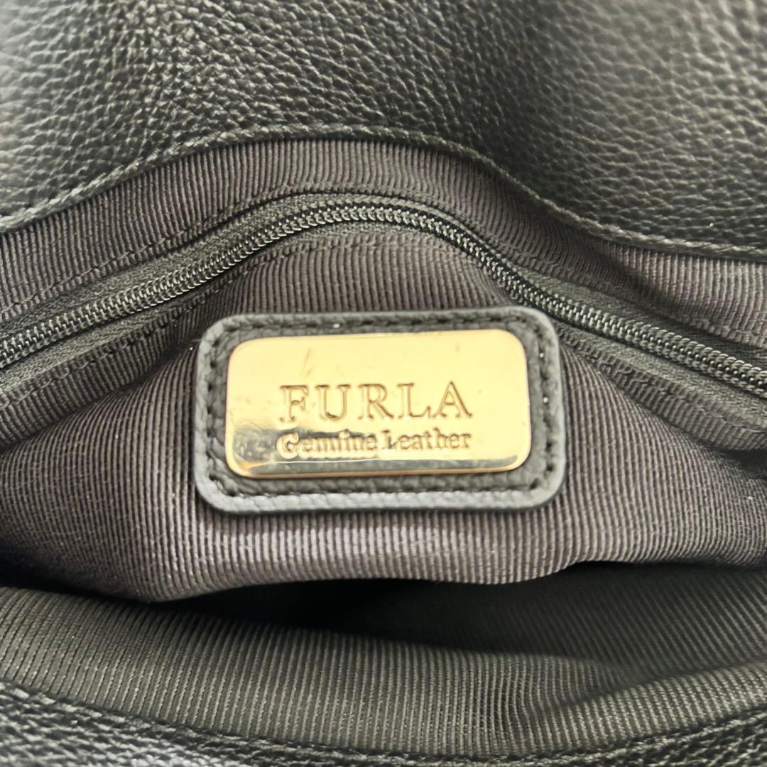 ✨️美品✨️ FURLA フルラ ハンドバッグ 2WAY レザー ブラック ピン