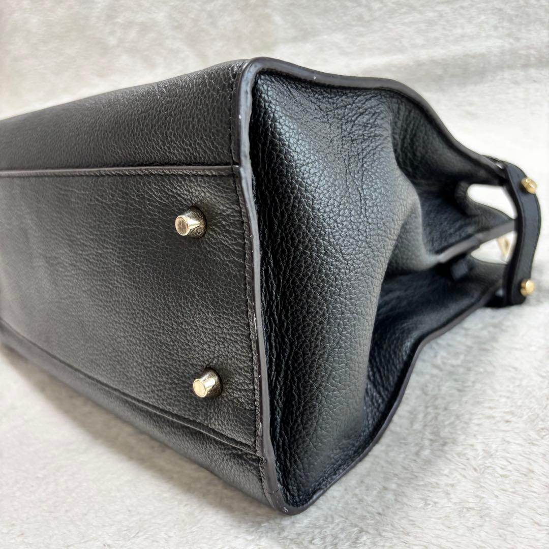 ✨️美品✨️ FURLA フルラ ハンドバッグ 2WAY レザー ブラック ピン