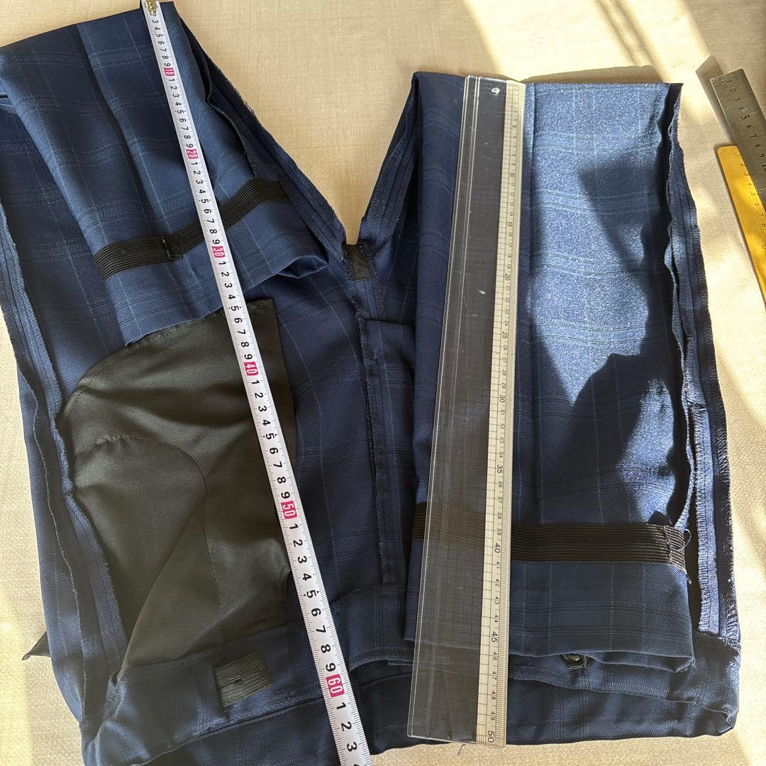 極美品✨ワンダーファクトリー　男子フォーマルスーツ　ネイビー　チェック① ②