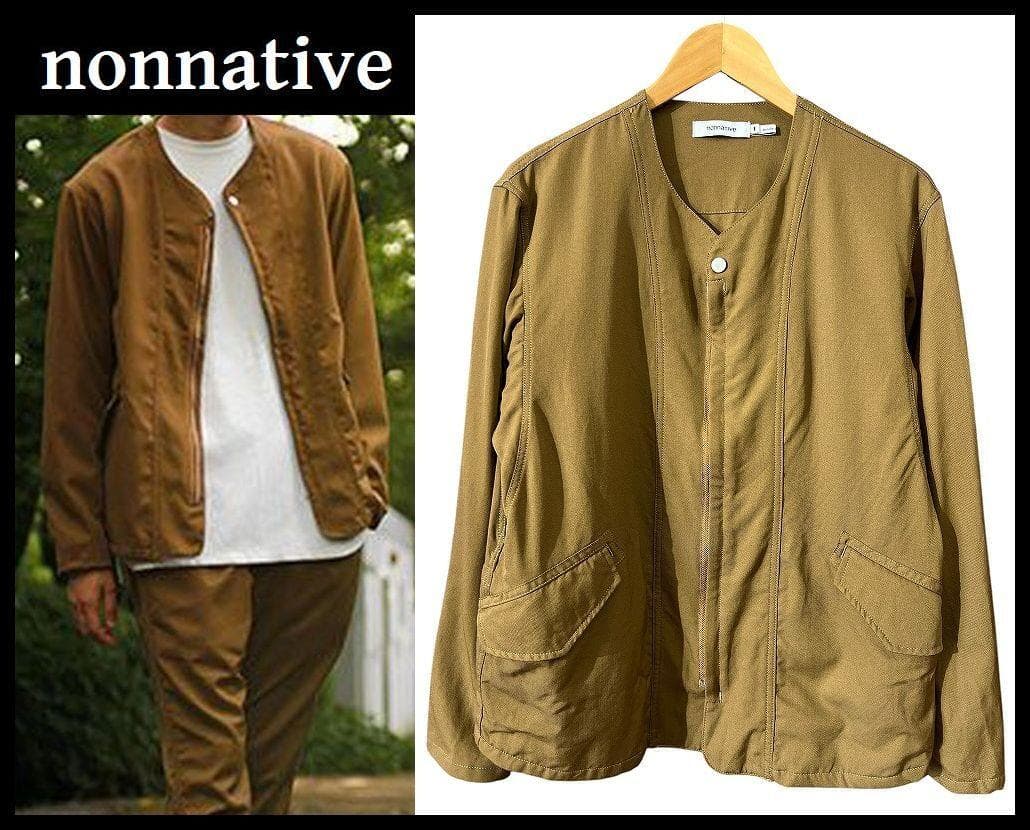 専用　室内試着のみ ノンネイティブ ノーカラー ソルジャー ジャケット M