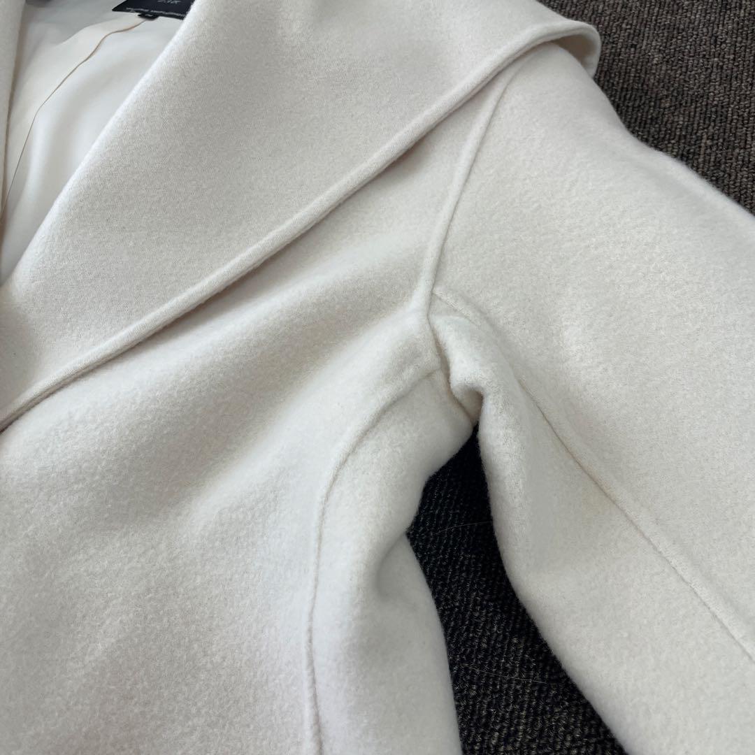 23区 ウールリバーコート フード付き ミドル丈 アウター アイボリー 36 S