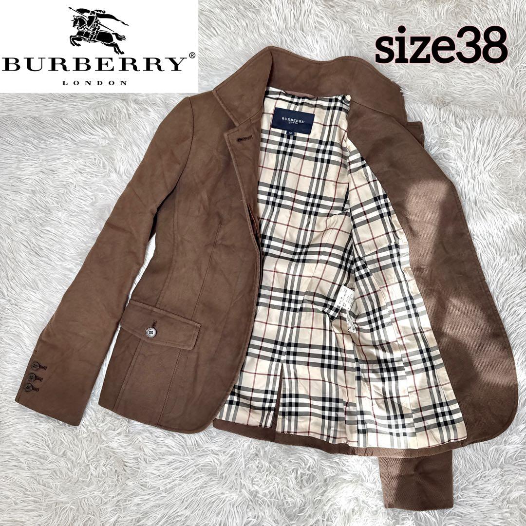 バーバリーロンドン テーラードジャケット ノバチェック イタリア製生地 比翼 M