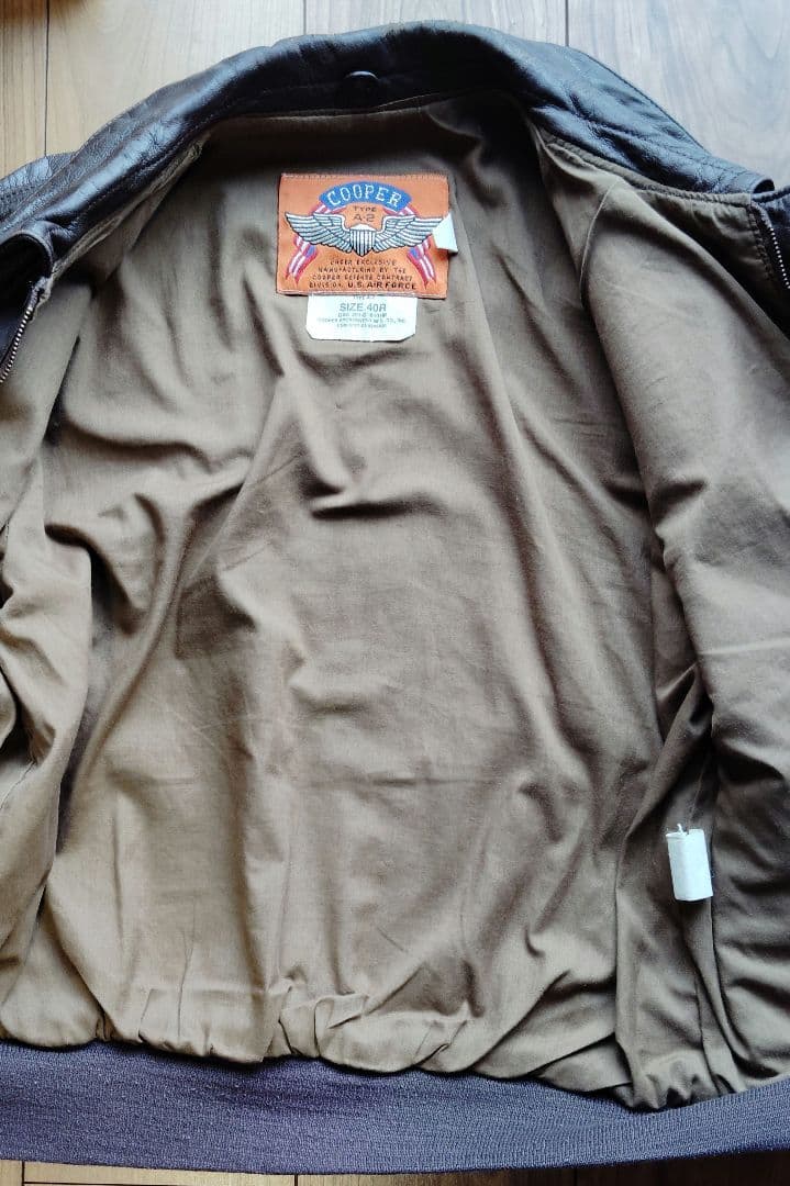 この状態COOPER A2 レザージャケット 40R ダークブラウン格安です