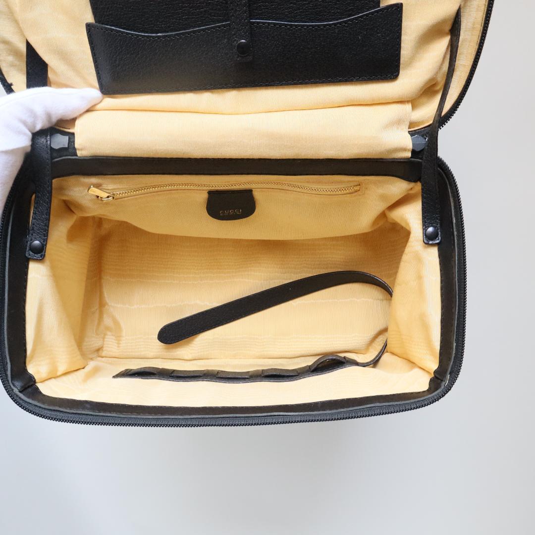 グッチ　バニティバッグ　バンブー×ピッグスキン　黒　メイクボックス