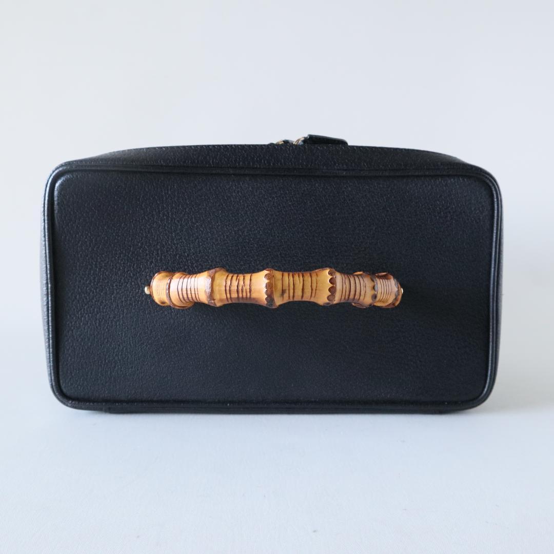 グッチ　バニティバッグ　バンブー×ピッグスキン　黒　メイクボックス