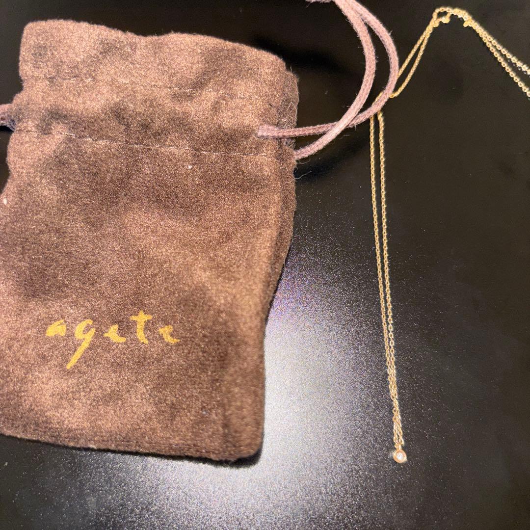 agete k10 ネックレス ダイヤ