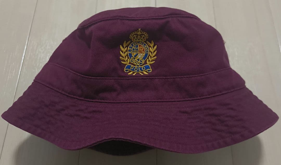 完売品 ラルフローレン バケットハット L/XL クレスト ワインレッド