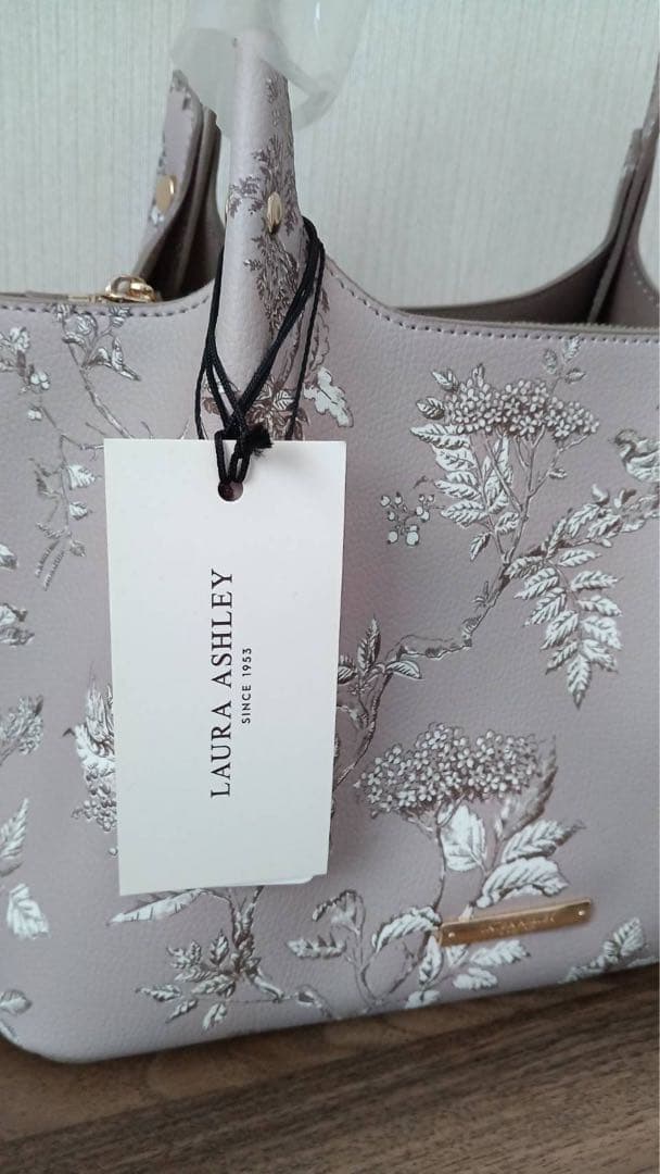 専用新品タグ付きローラアシュレイ花柄ピンクベージュバックデニムロングワンピース