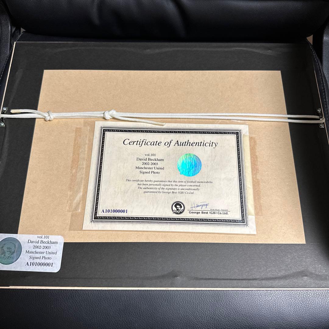 ベッカム　直筆サインフォト　マンチェスターユナイテッド　証明書付き　新品　レア