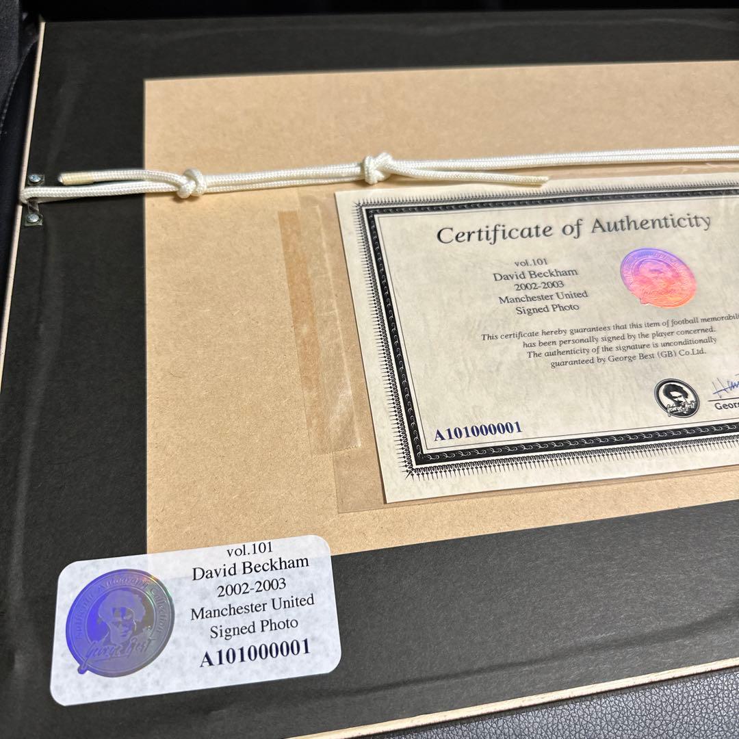 ベッカム　直筆サインフォト　マンチェスターユナイテッド　証明書付き　新品　レア