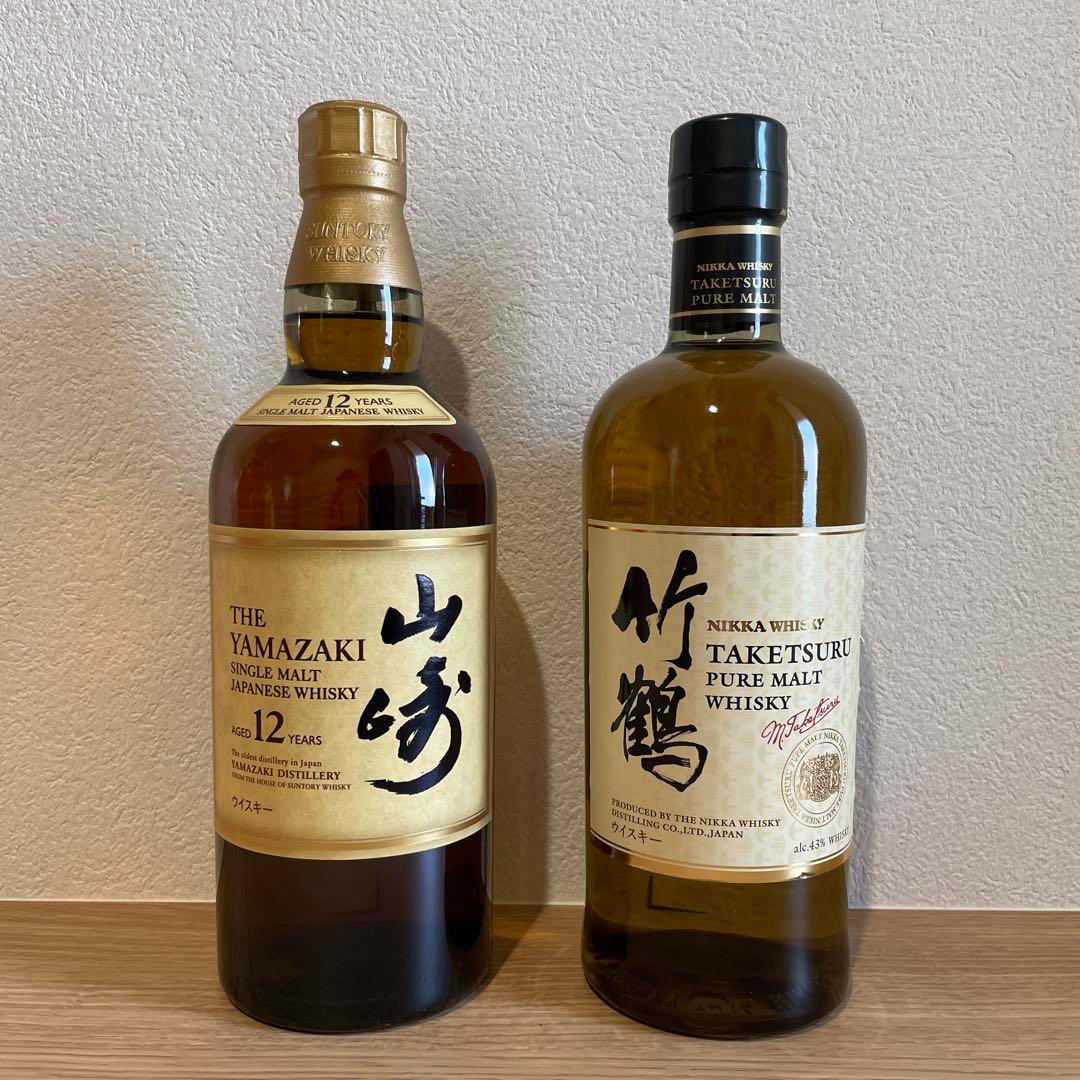【新品未開封】サントリーシングルモルトウイスキー山崎12年・ニッカウヰスキー竹鶴