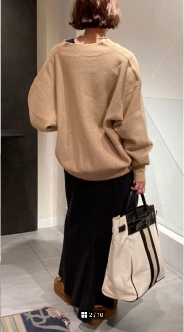 FRAMeWORK CHAMPIONハーフZIPスウェット　ベージュ