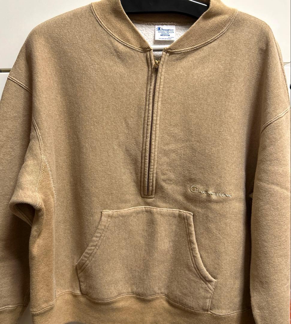 FRAMeWORK CHAMPIONハーフZIPスウェット　ベージュ