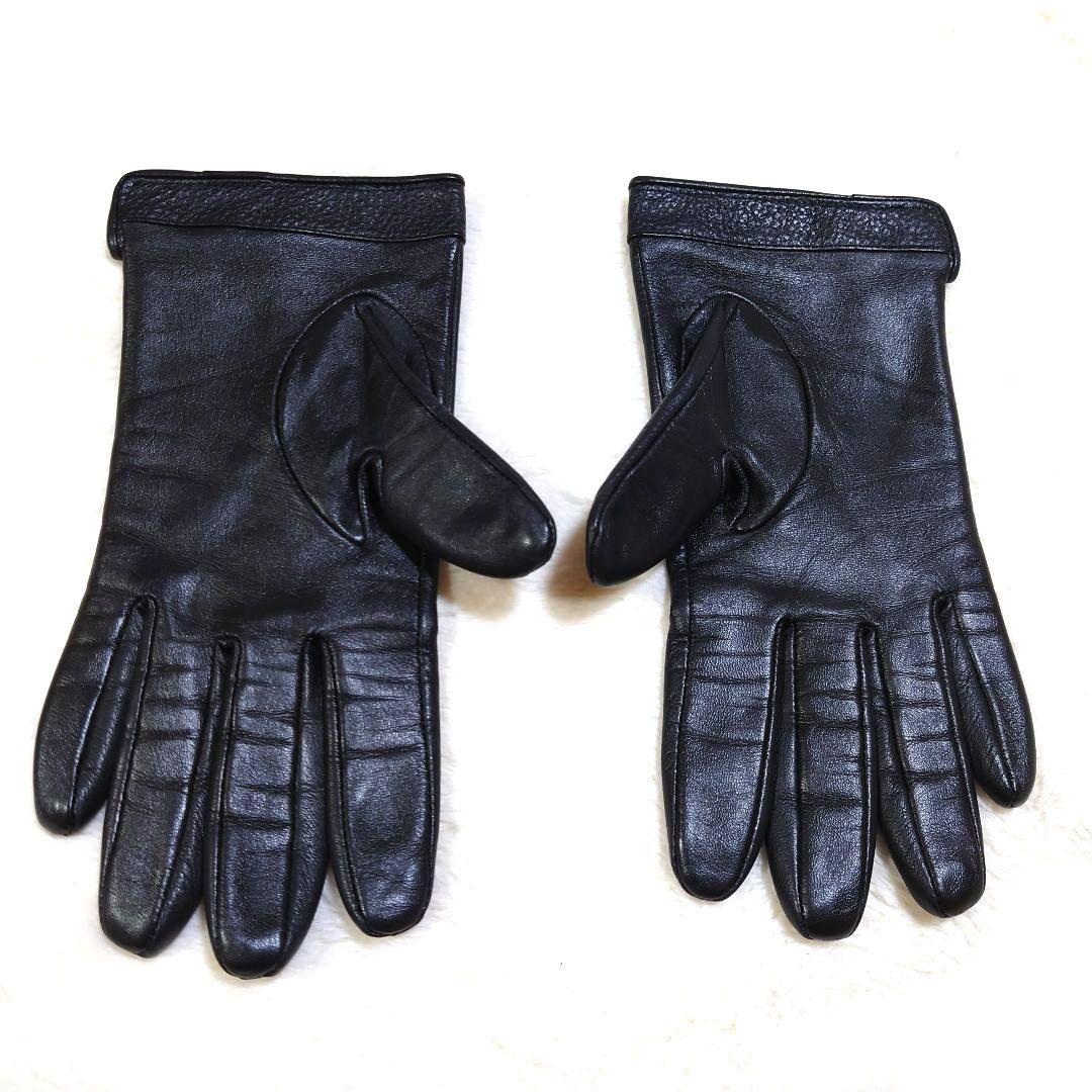 レザー手袋 オーブボタン 美品 ヴィヴィアンウエストウッド ブラック 内オーブ柄