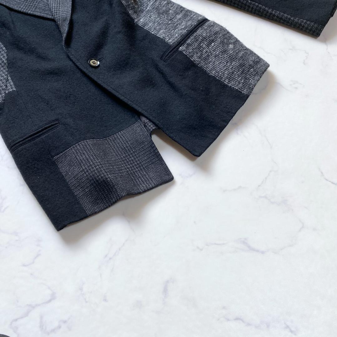 Y's パッチワーク 異素材切替 テーラードジャケット サイズ2