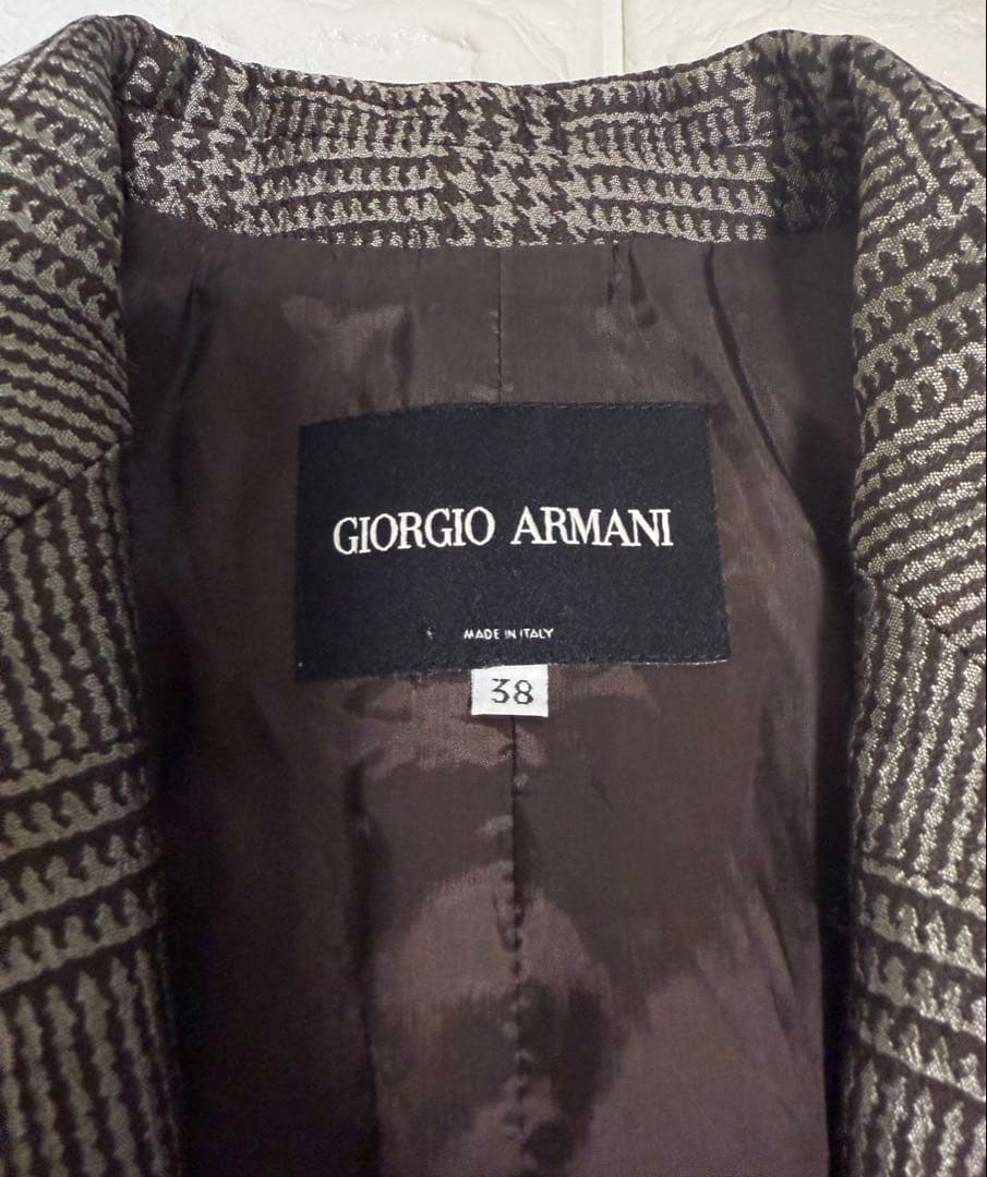 GIORGIO ARMANI ジャケット イタリア製 背中リボン グレンチェック