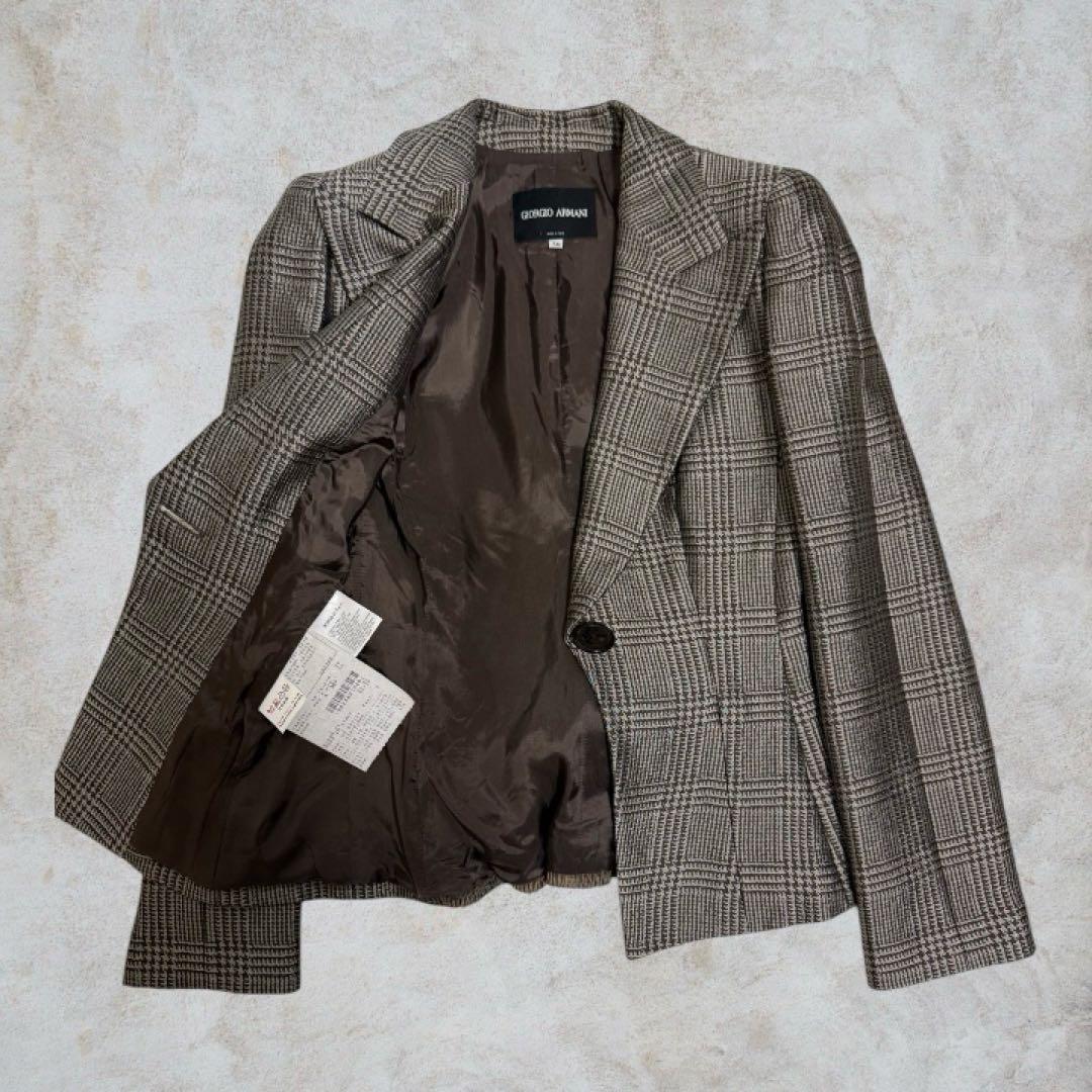 GIORGIO ARMANI ジャケット イタリア製 背中リボン グレンチェック