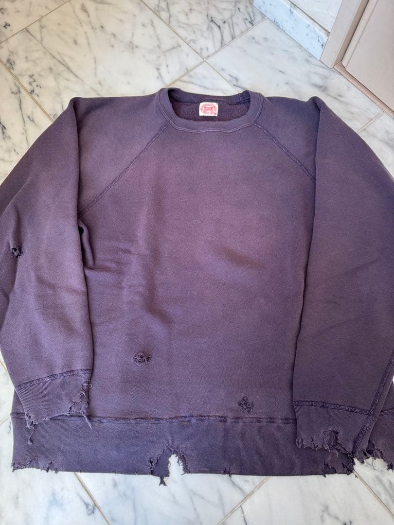新品　FULL COUNT フルカウント　ダメージ加工　スウェット