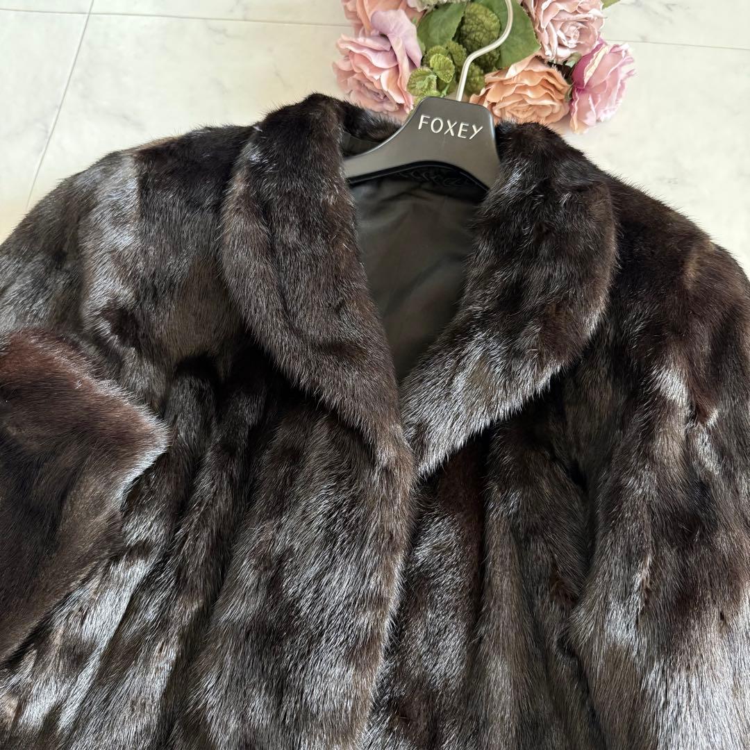 総丈80cm マホガニーミンク ファーコート 毛皮 艶々 毛並み◎ なめし柔らか