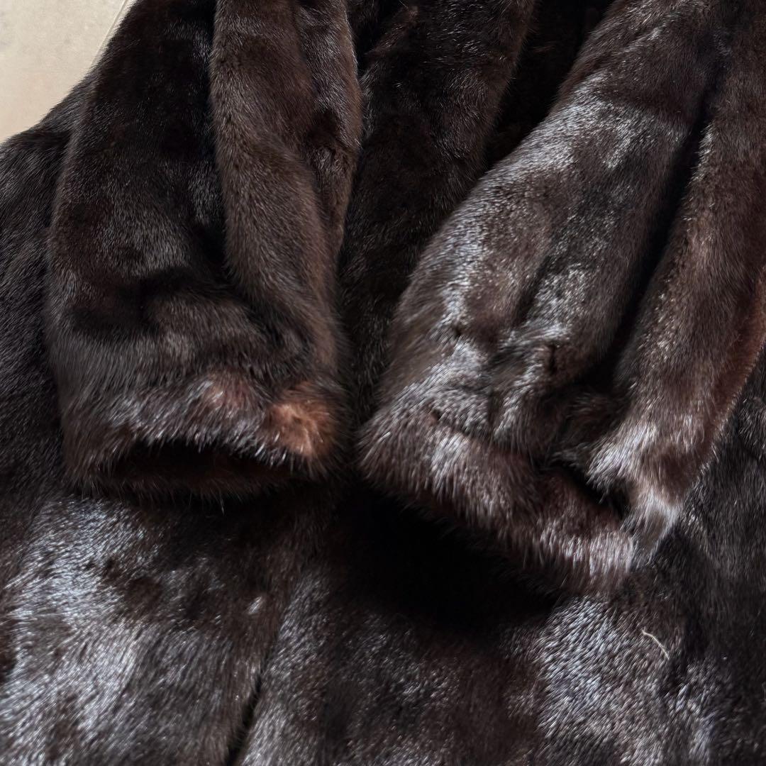 総丈80cm マホガニーミンク ファーコート 毛皮 艶々 毛並み◎ なめし柔らか