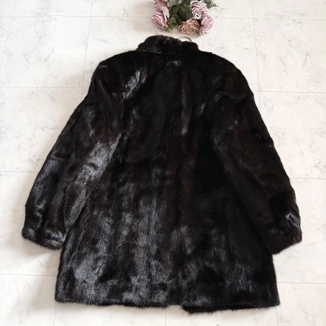 総丈80cm マホガニーミンク ファーコート 毛皮 艶々 毛並み◎ なめし柔らか