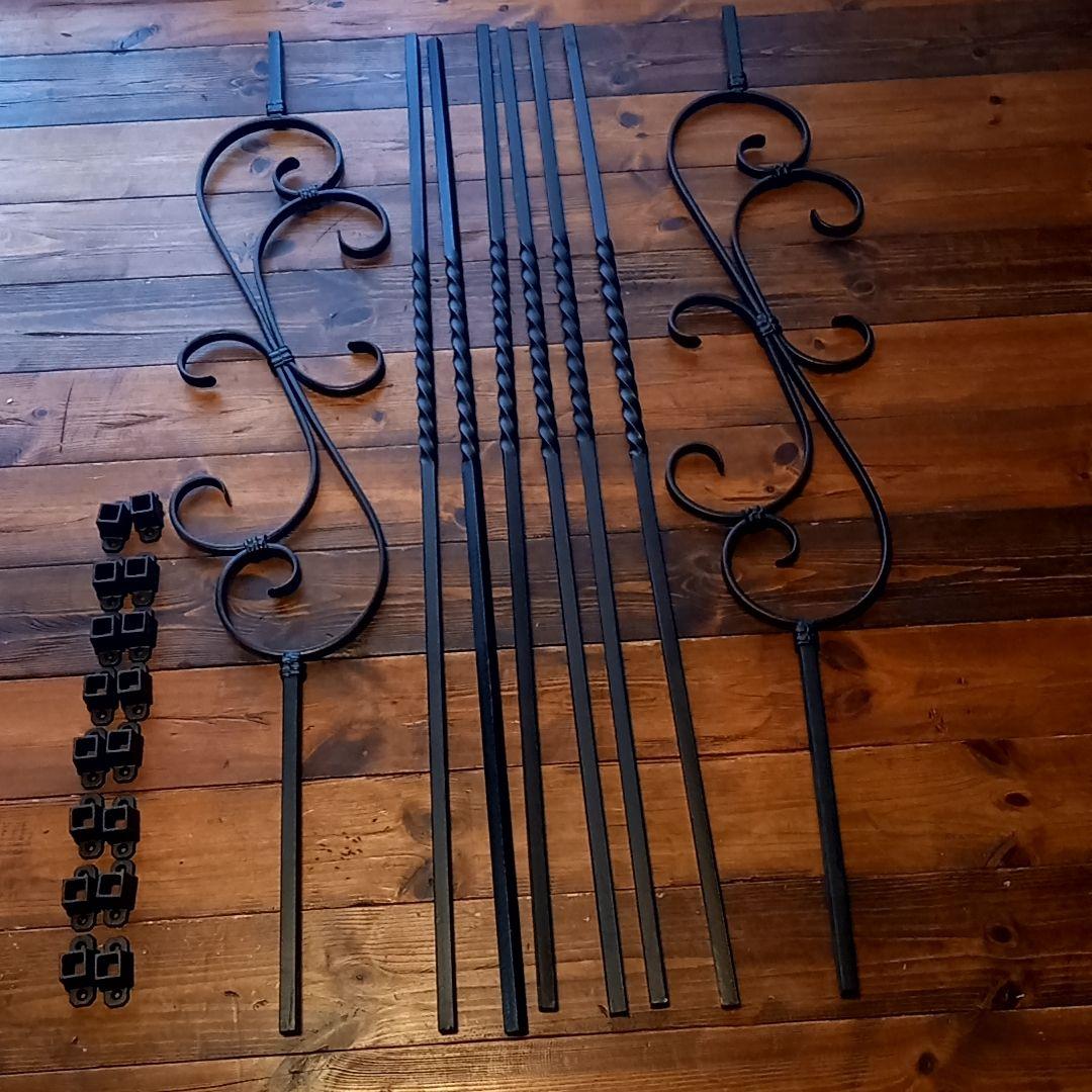 専用‼️アイアン手すり　格子　デザイン　セット　ブラック　黒