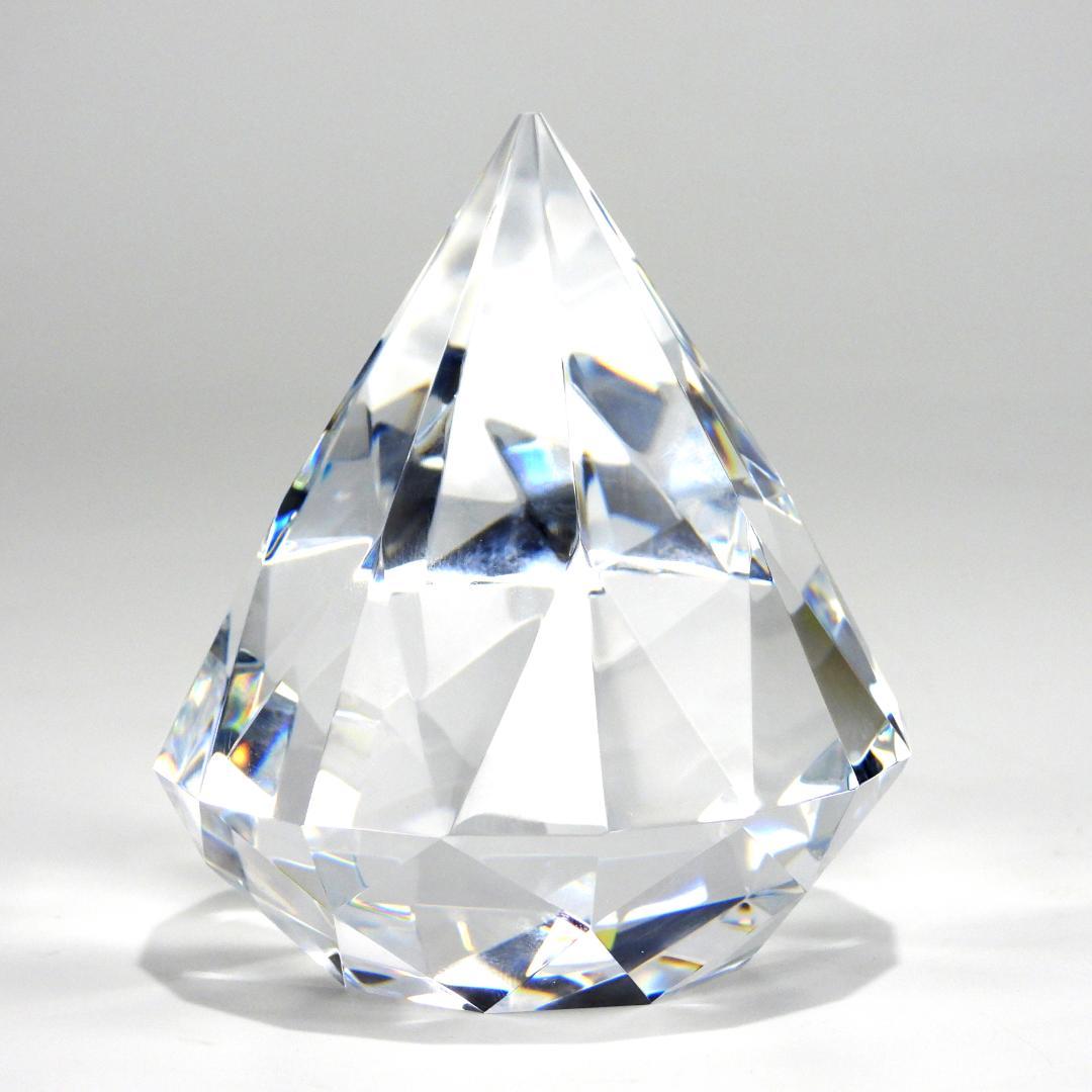 ティファニー　ダイヤモンドカットペーパーウェイト クリスタルガラス インテリア